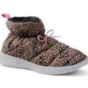 Lands' End Women's Ultralight Puffer Bootie Slipper, NWT